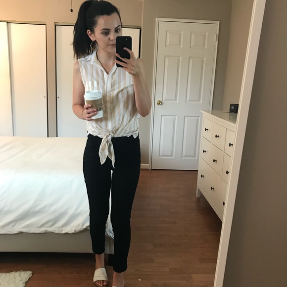 J. Crew Striped front tie top - Picture 2 of 2